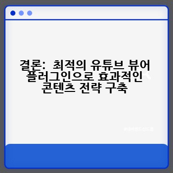 결론:  최적의 유튜브 뷰어 플러그인으로 효과적인 콘텐츠 전략 구축
