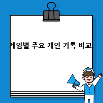 게임별 주요 개인 기록 비교