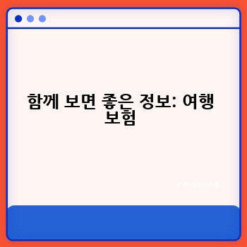 함께 보면 좋은 정보: 여행 보험