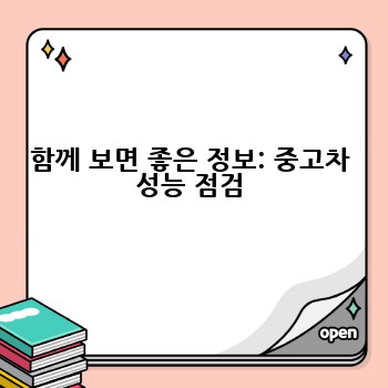 함께 보면 좋은 정보: 중고차 성능 점검