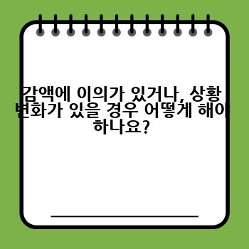 감액에 이의가 있거나, 상황 변화가 있을 경우 어떻게 해야 하나요?