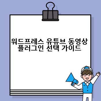 워드프레스 유튜브 동영상 플러그인 선택 가이드