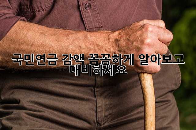 국민연금 감액, 꼼꼼하게 알아보고 대비하세요!