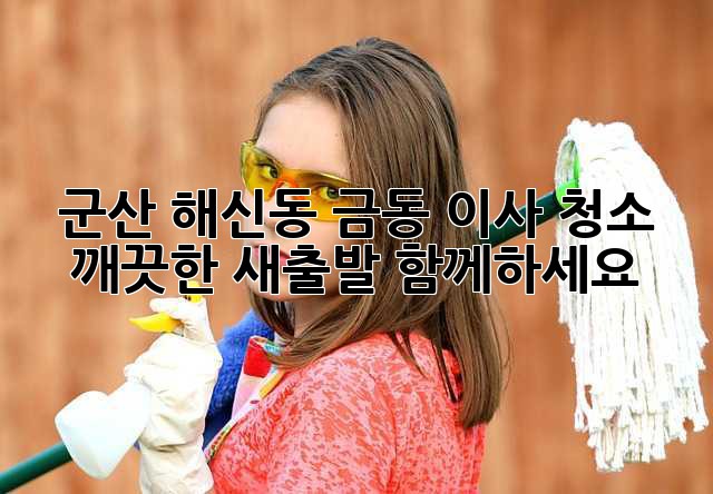군산 해신동 금동 이사 청소: 깨끗한 새출발, 함께하세요!
