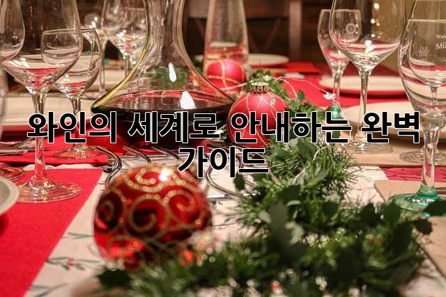 와인의 세계로 안내하는 완벽 가이드