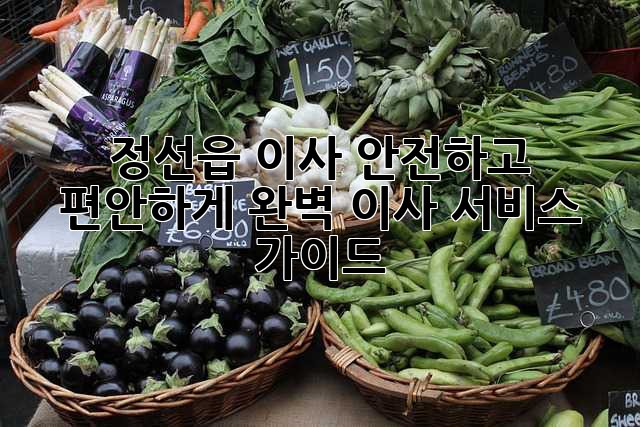 정선읍 이사, 안전하고 편안하게! 완벽 이사 서비스 가이드