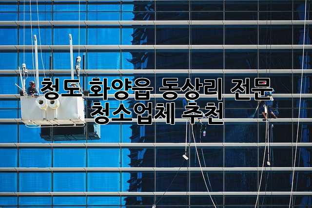 청도 화양읍 동상리 전문 청소업체 추천