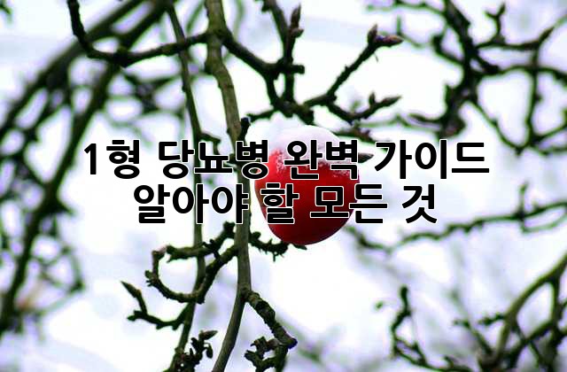 1형 당뇨병 완벽 가이드: 알아야 할 모든 것