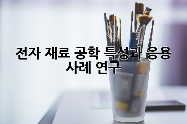 전자 재료 공학: 특성과 응용 사례 연구