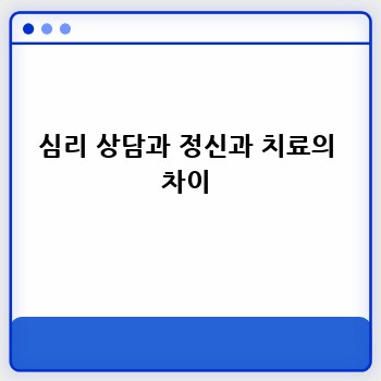 심리 상담과 정신과 치료의 차이