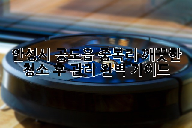 안성시 공도읍 중복리, 깨끗한 청소 후 관리 완벽 가이드!
