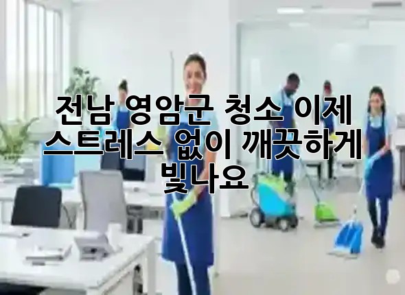 전남 영암군 청소, 이제 스트레스 없이 깨끗하게 빛나요! ✨🏡