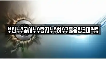 부산누수공사누수탐지누수하수구뚫음싱크대역류