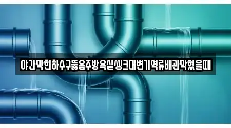 야간막힌하수구뚫음주방욕실씽크대변기역류배관막혔을때