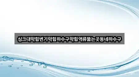 싱크대막힘변기막힘하수구막힘역류뚫는곳동네하수구