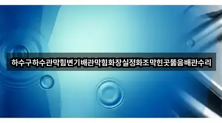 하수구하수관막힘변기배관막힘화장실정화조막힌곳뚫음배관수리