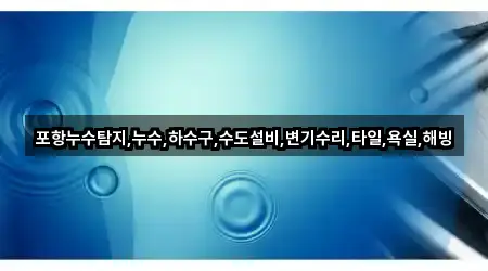 포항누수탐지,누수,하수구,수도설비,변기수리,타일,욕실,해빙