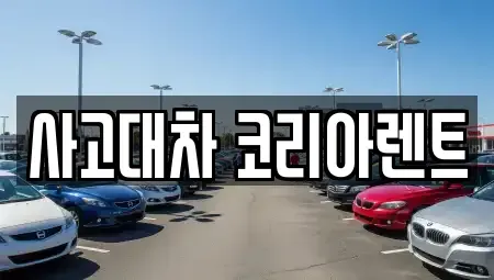 대전 중구 단기렌트카 전문 사고대차 코리아렌트