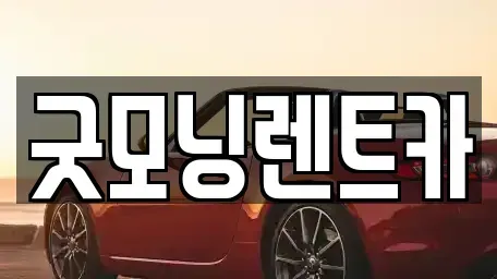 충청북도 충주시 동량면 렌트카 전문 굿모닝렌트카